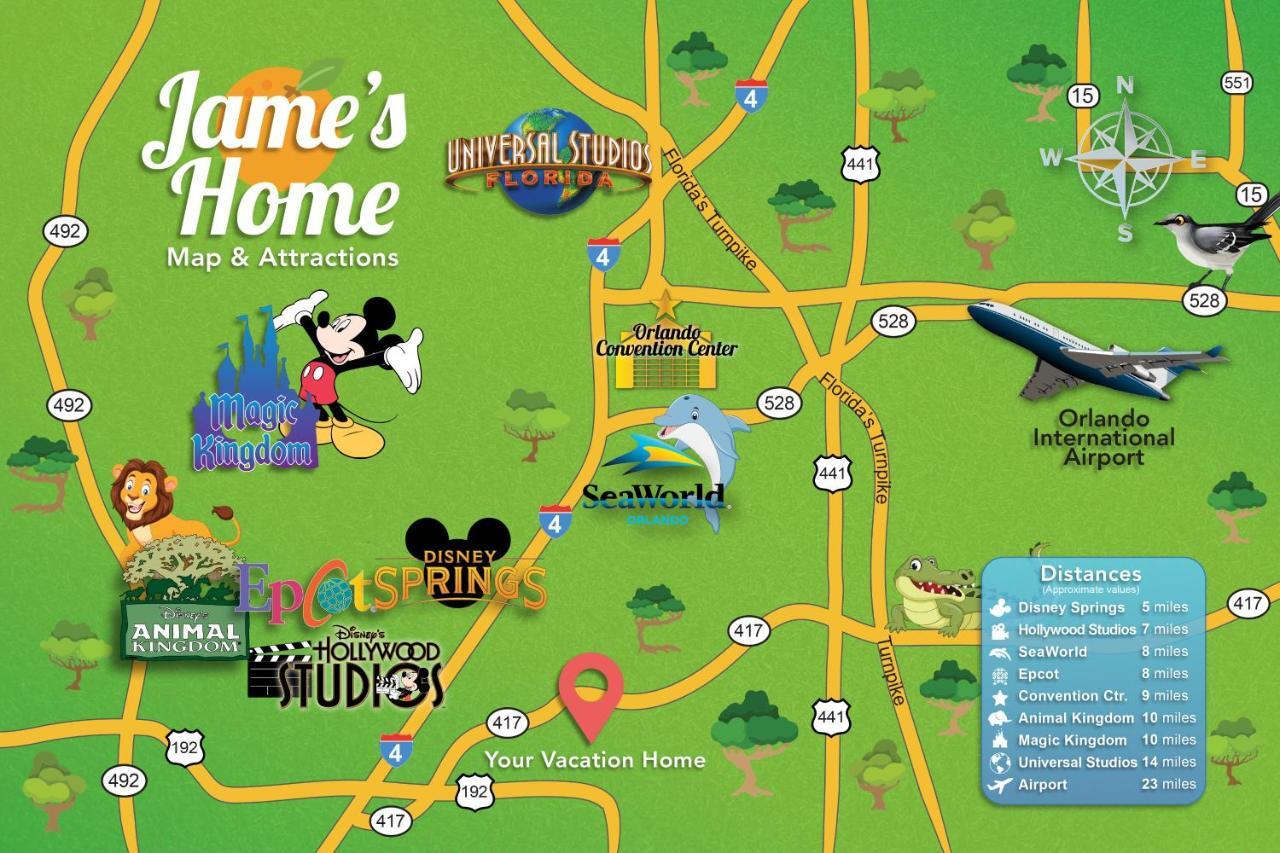 C - New 4 Bedroom Home - 5 Miles To Disney - Free Water Park - Private Pool Kissimmee Kültér fotó